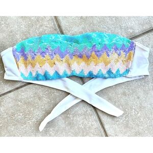 Victorias Secret ZigZag 2013 Sequin Bikini Bandeu Top Chevron Size Medium